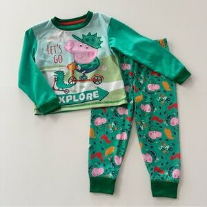 Peppa Pig George 3T Toddler Boy Explore Green Pajama Set